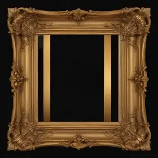 rectangle gold frame png