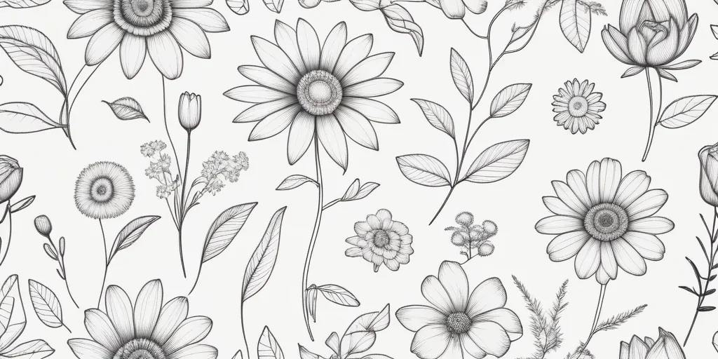 aesthetic flower line art