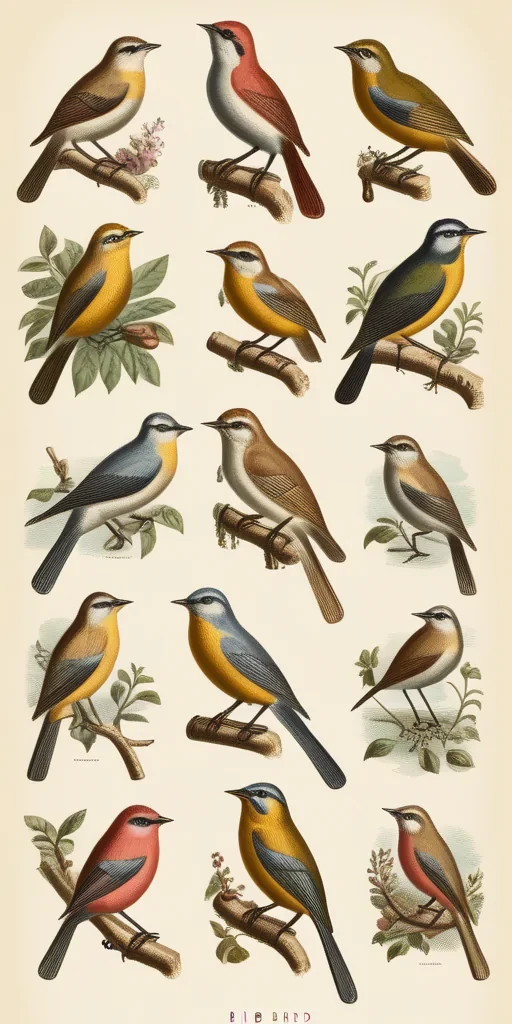 vintage bird illustrations