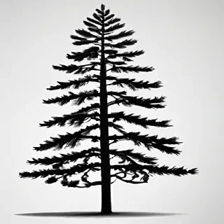 pine tree clip art black and white