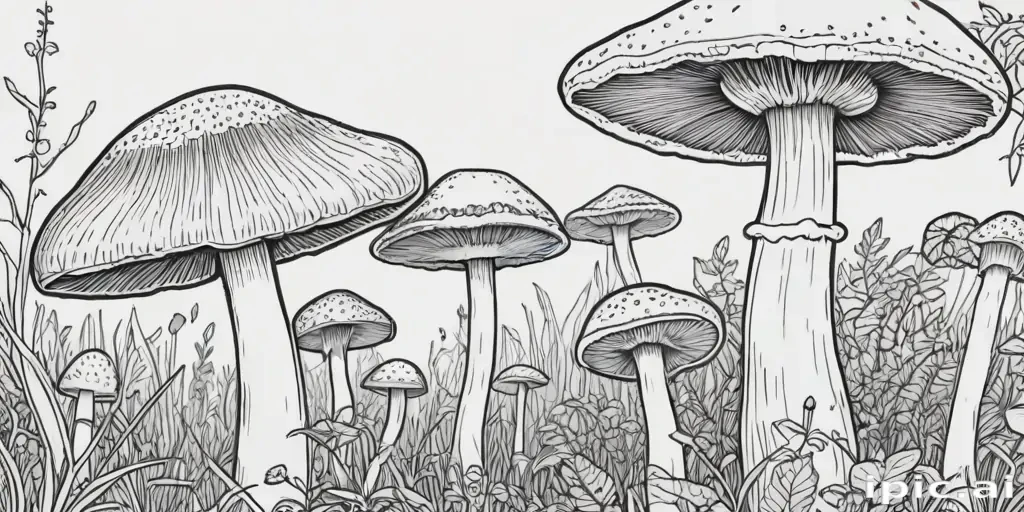 mushroom line art