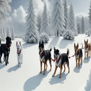 christmas wallpaper with dogs