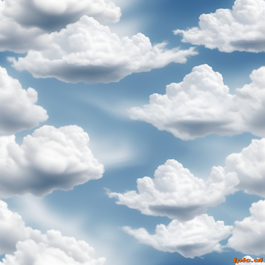 Fluffy White Clouds Floating Gracefully in a Bright Blue Sky