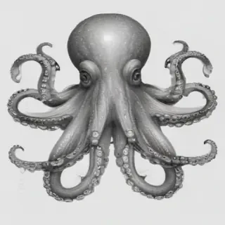 octopus clipart black and white