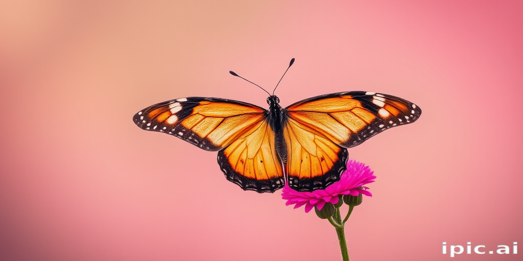 pink background butterfly