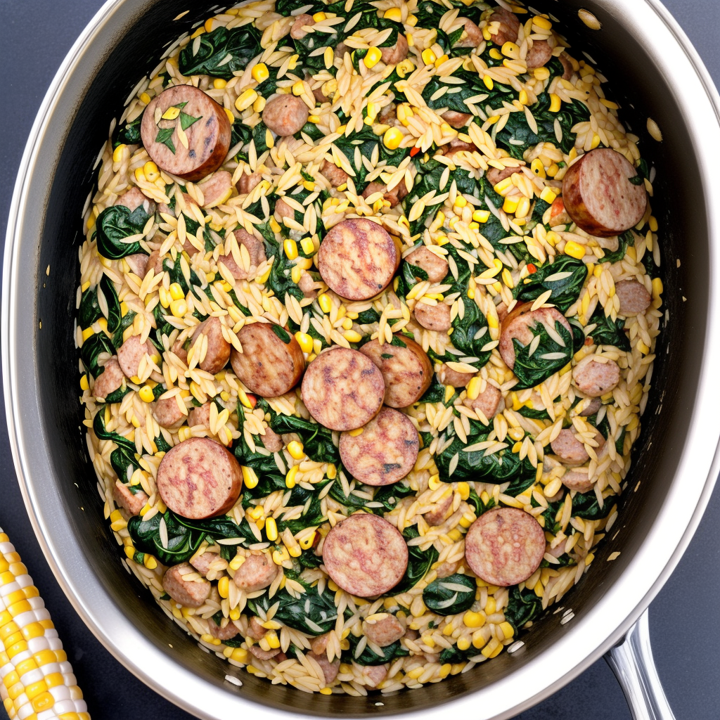 one pot orzo with sausage spinach and corn