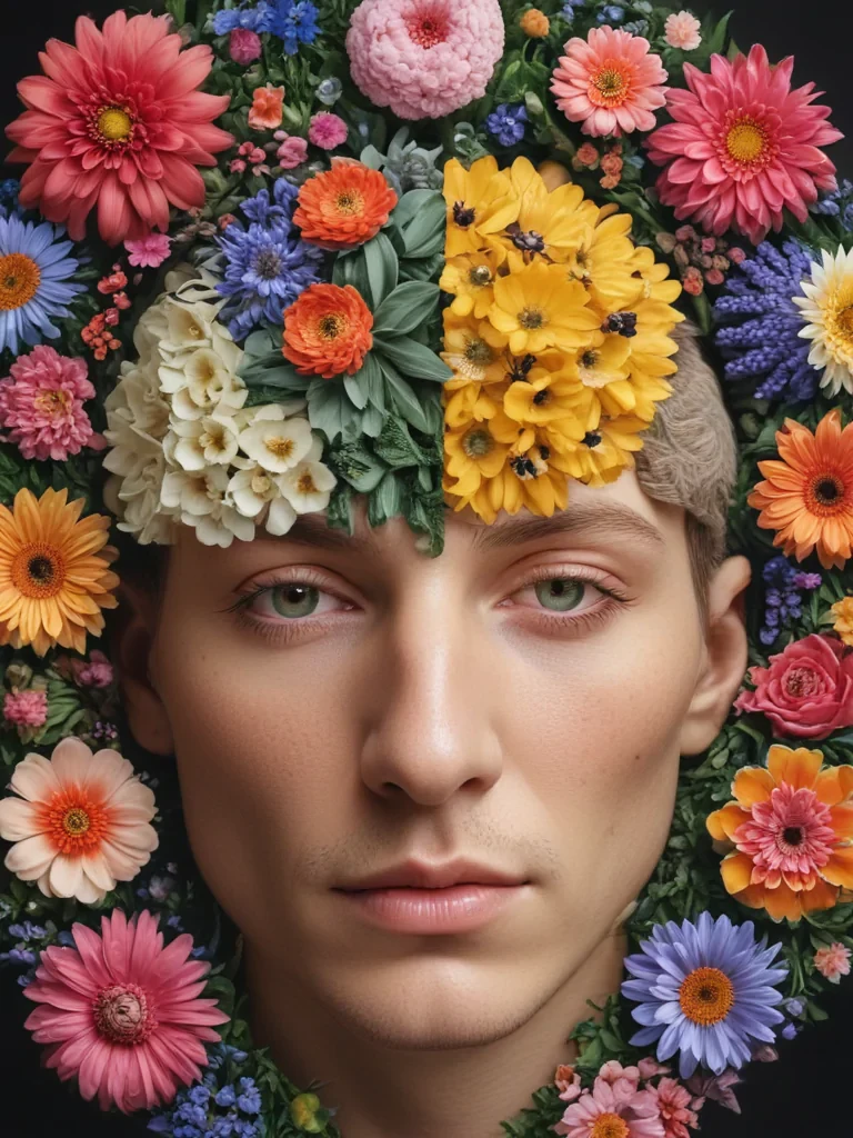half brain half flowers