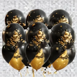 black and gold balloons png