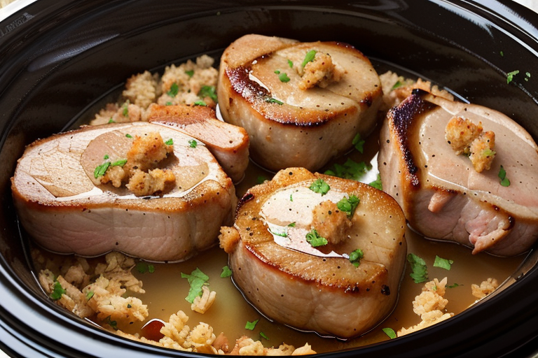 pork chops in crock pot with stuffing