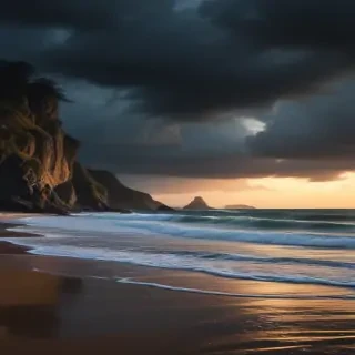 dark beach wallpaper