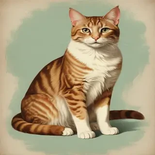 vintage cat illustration