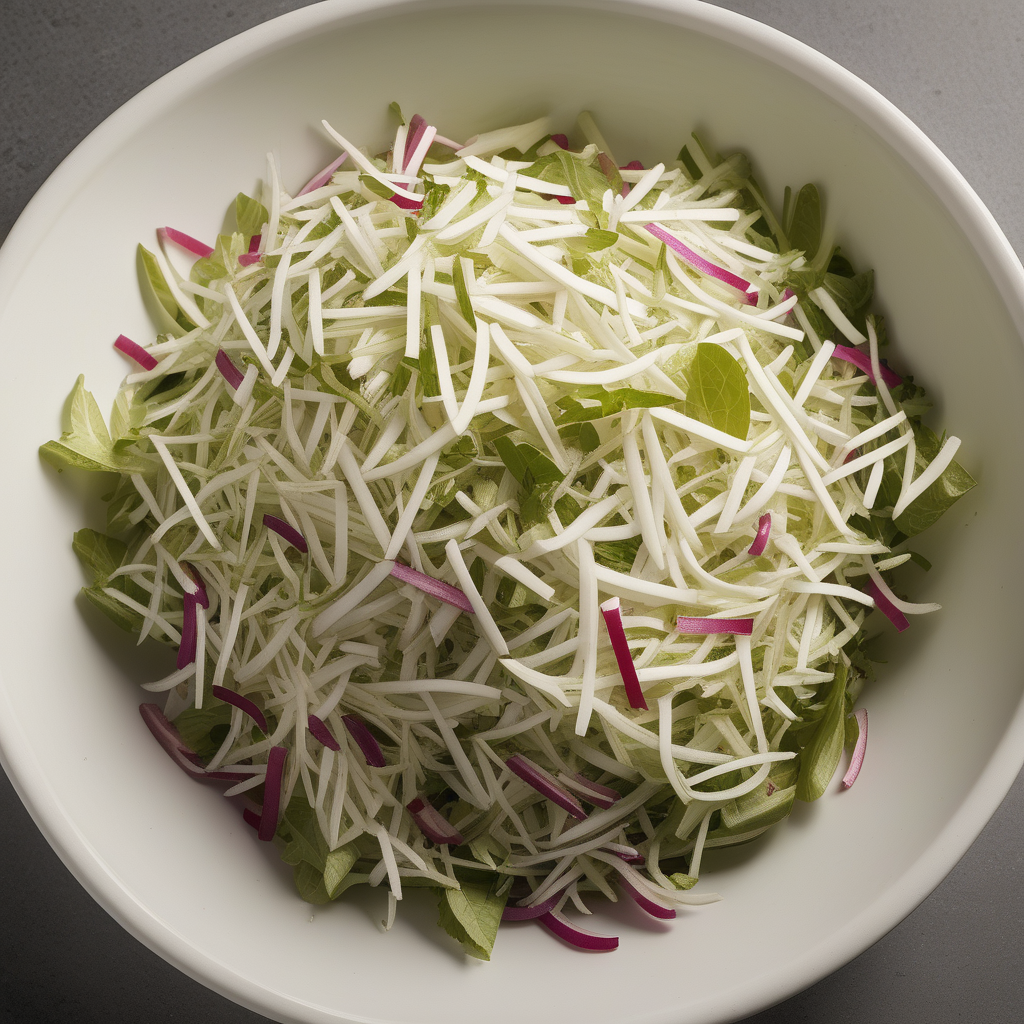 shredded salad ingredient in 2-down cuisine