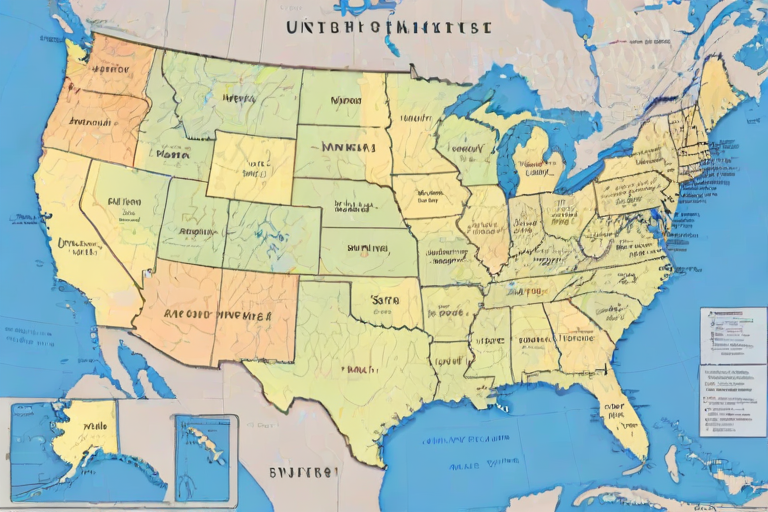 map of united states with states