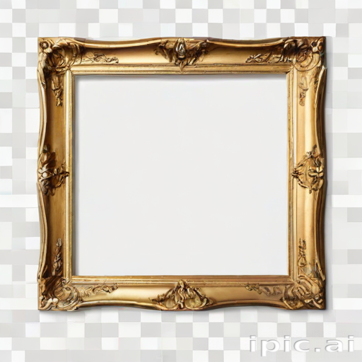 rectangle golden frame png