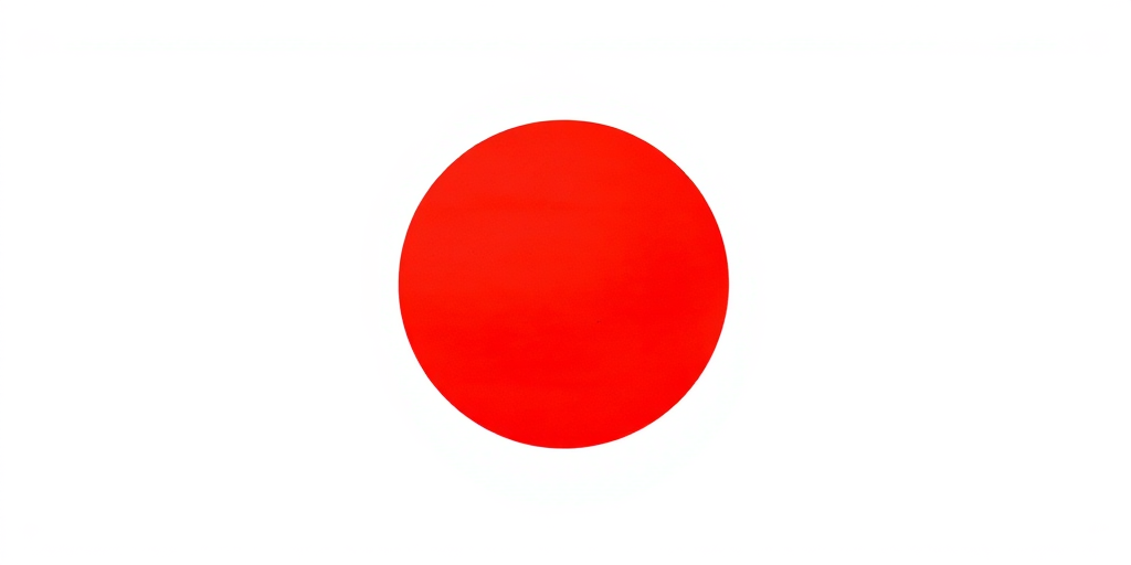create an image of a simple red circle on a white background, using a Canon EOS R5 camera, with a 50mm lens at f/2.8, ISO 100, and a shot from a flat lay perspective to enhance clarity and color vibrancy