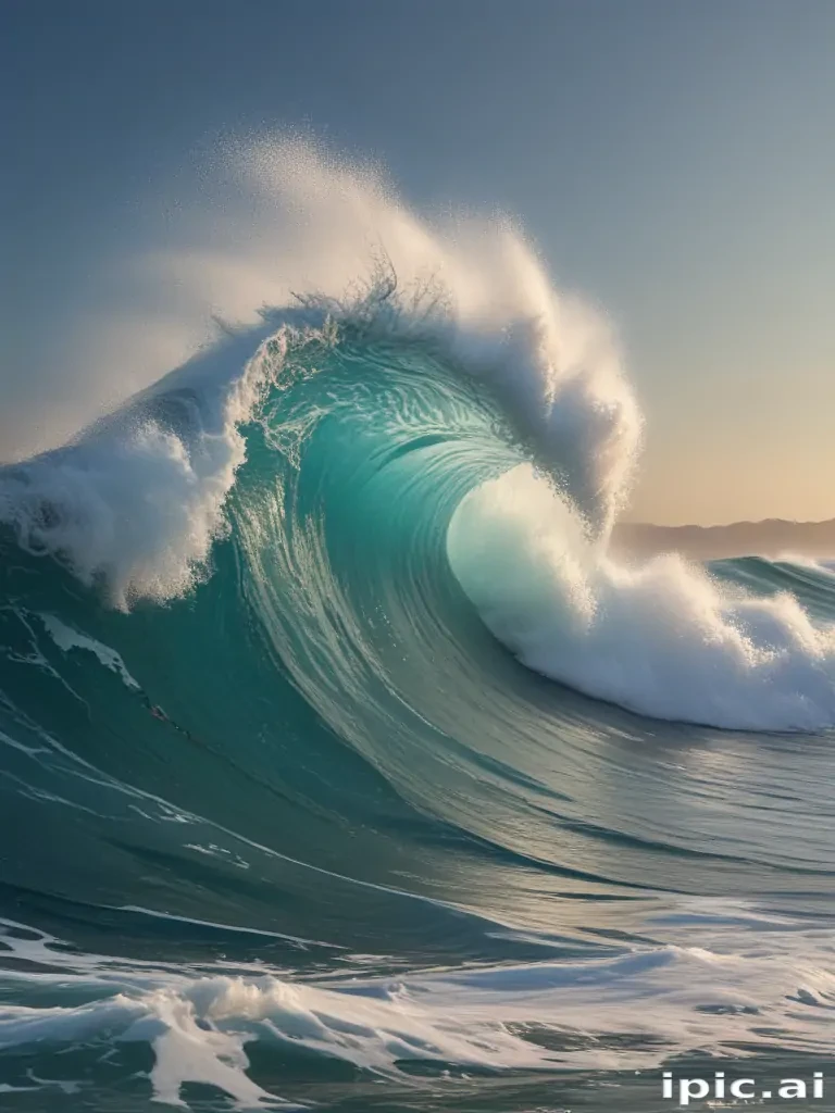Majestic Ocean Wave Captured in Glorious Light and Vibrant Colors