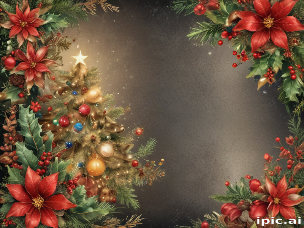 Festive Holiday Scene Featuring a Beautifully Decorated Christmas Tree ...