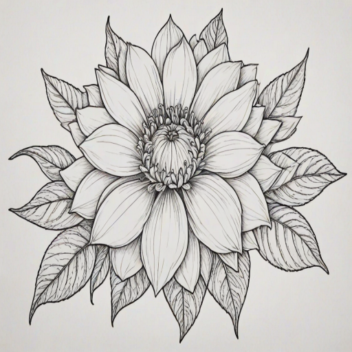 flower drawing for coloring