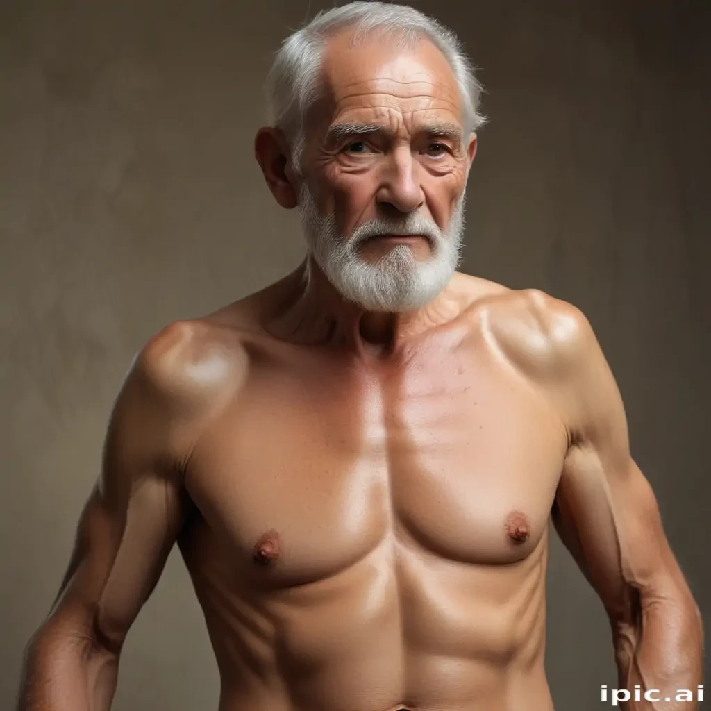 shirtless old men