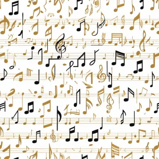 gold music notes