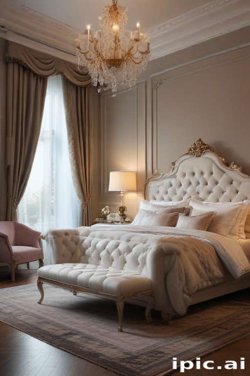 Elegant Bedroom Design Featuring Luxurious Furnishings and Soft Color ...