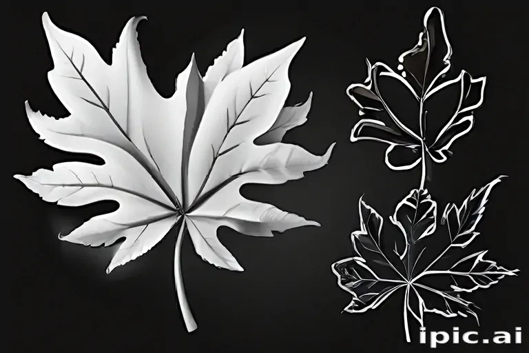 leaf clip art black and white