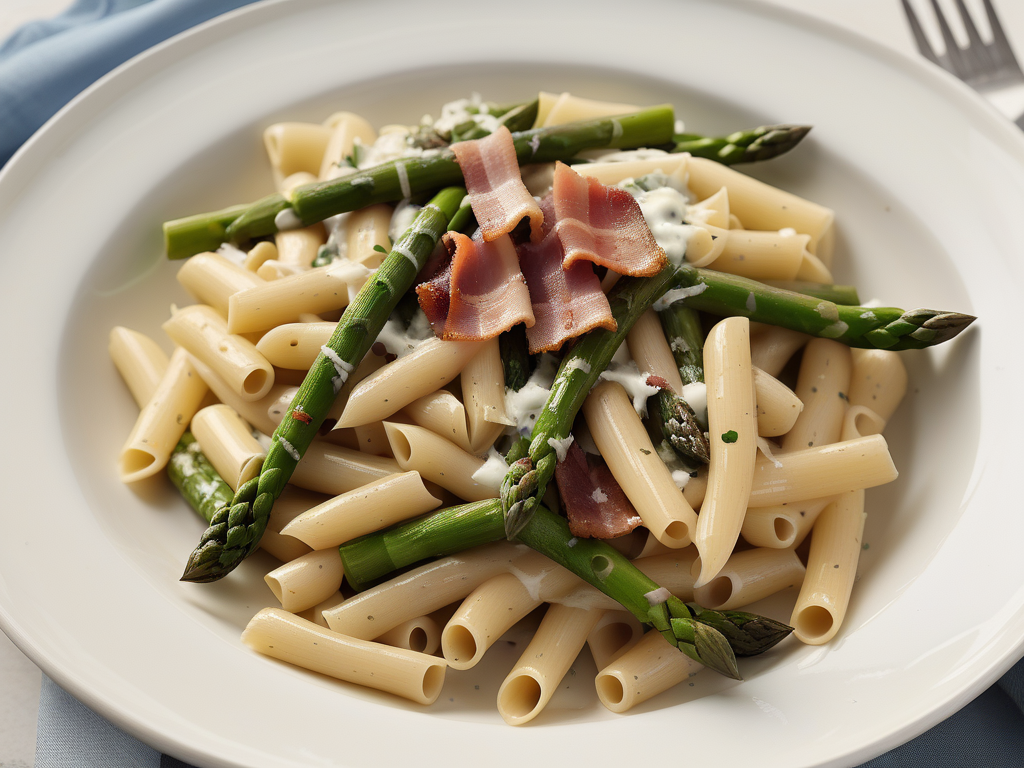 creamy pasta with asparagus and bacon
