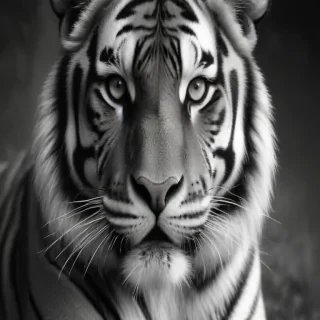 tiger clipart black and white