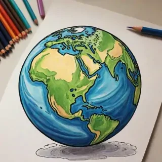 earth cartoon drawing