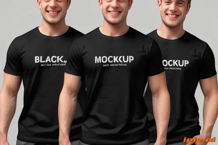 black t-shirt mockup