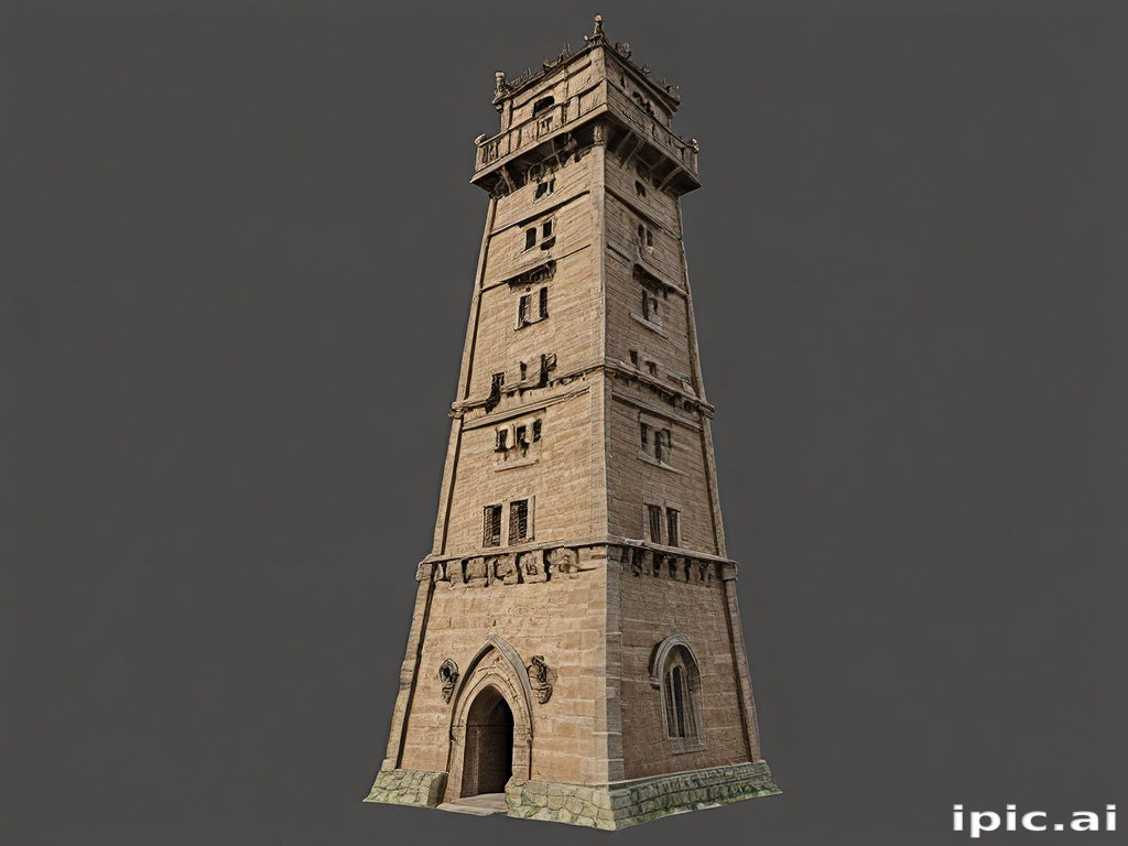 Imposing Stone Tower with Intricate Architectural Details and ...