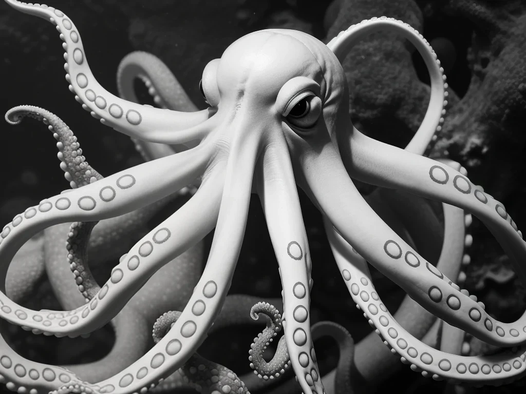 octopus black and white