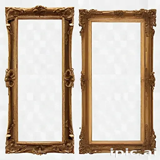 rectangle gold frame png