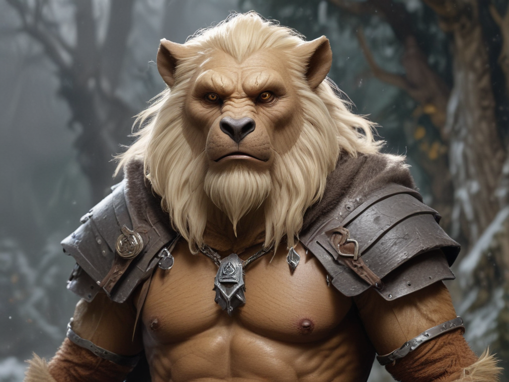 Dungeons and dragons, Humaniod Bearfolk fur ranges from black to golden ...