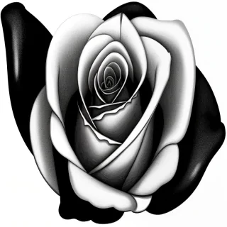 rose black and white clipart