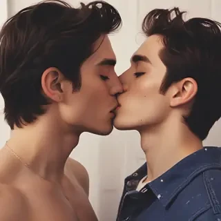 couple kissing aesthetic