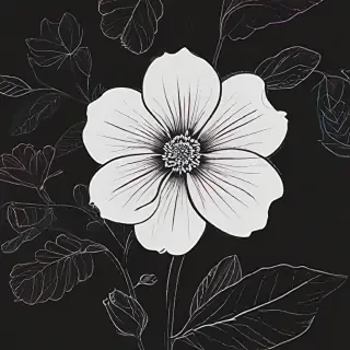 simple flower line art