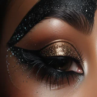 black with glitter