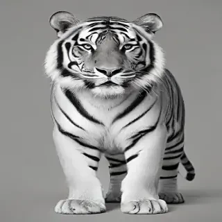 tiger clipart black and white