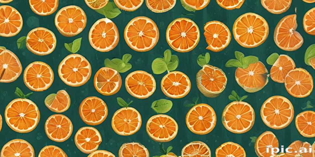 Vibrant and Fresh Citrus Display Featuring Sliced Oranges on a Green ...