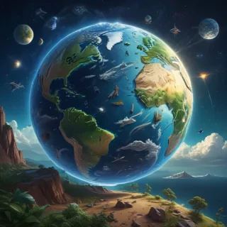cartoon picture of the planet earth