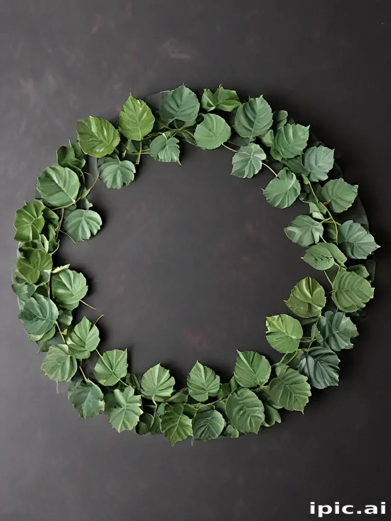 circle with leaves