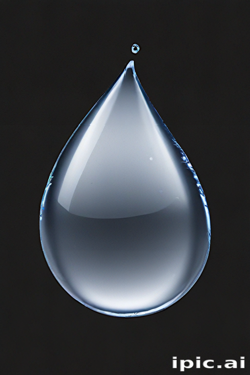 Beautifully Captured Water Droplet Reflecting Light Against a Dark ...