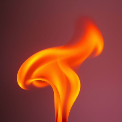 Create an abstract image of a colorful flame with gradients of orange, yellow, and red against a smooth gradient background, using a DSLR camera with a 50mm lens, aperture f/1.8, ISO 100, shot from a straight-on view to enhance clarity and detail.