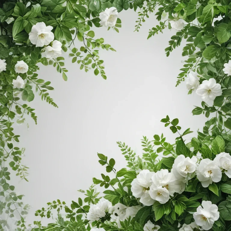 white and greenery background