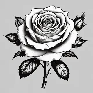 rose clip art black and white