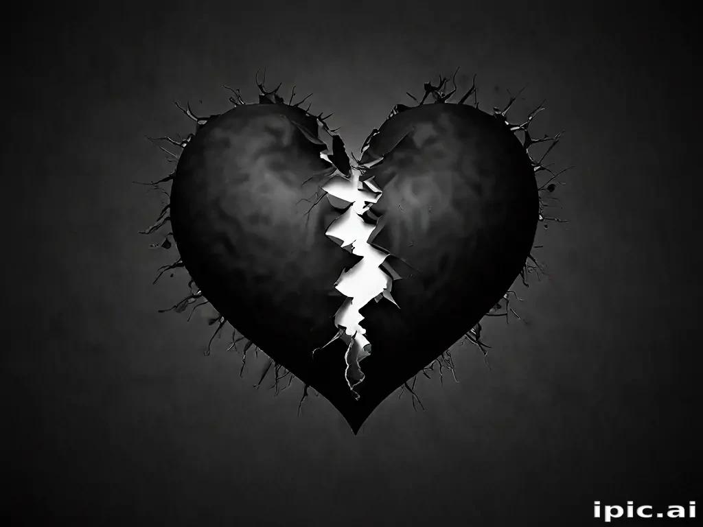 broken heart black