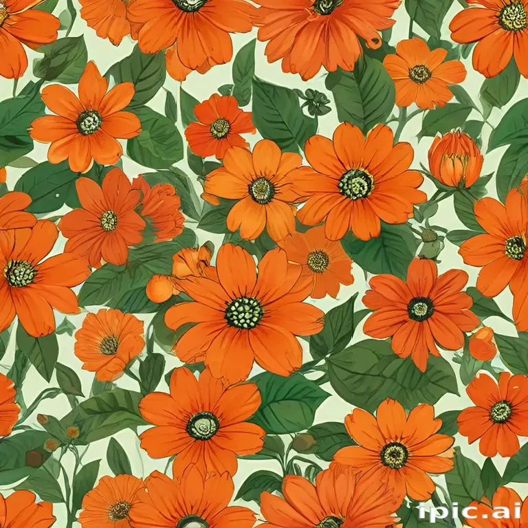 orange flower clipart