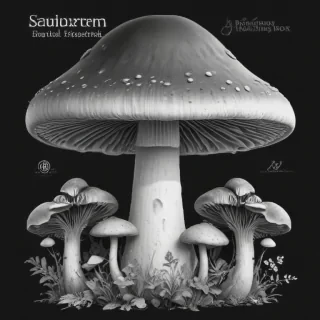 mushroom clipart black and white