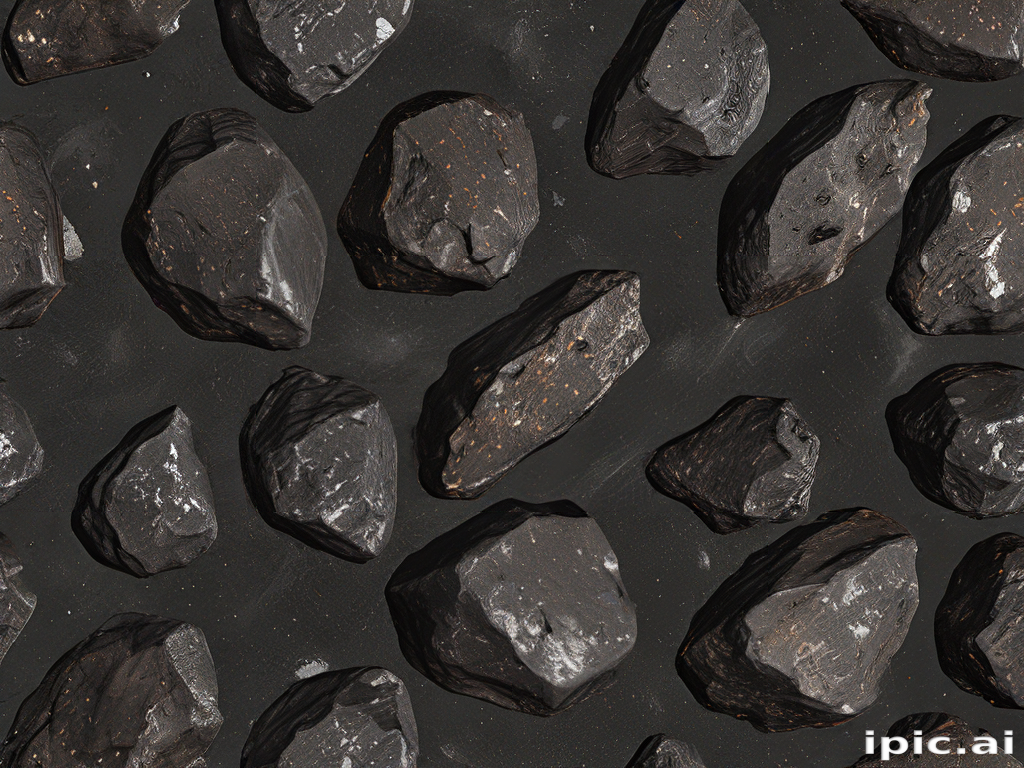 Close-Up View of Textured Dark Rocks Arranged on a Surface